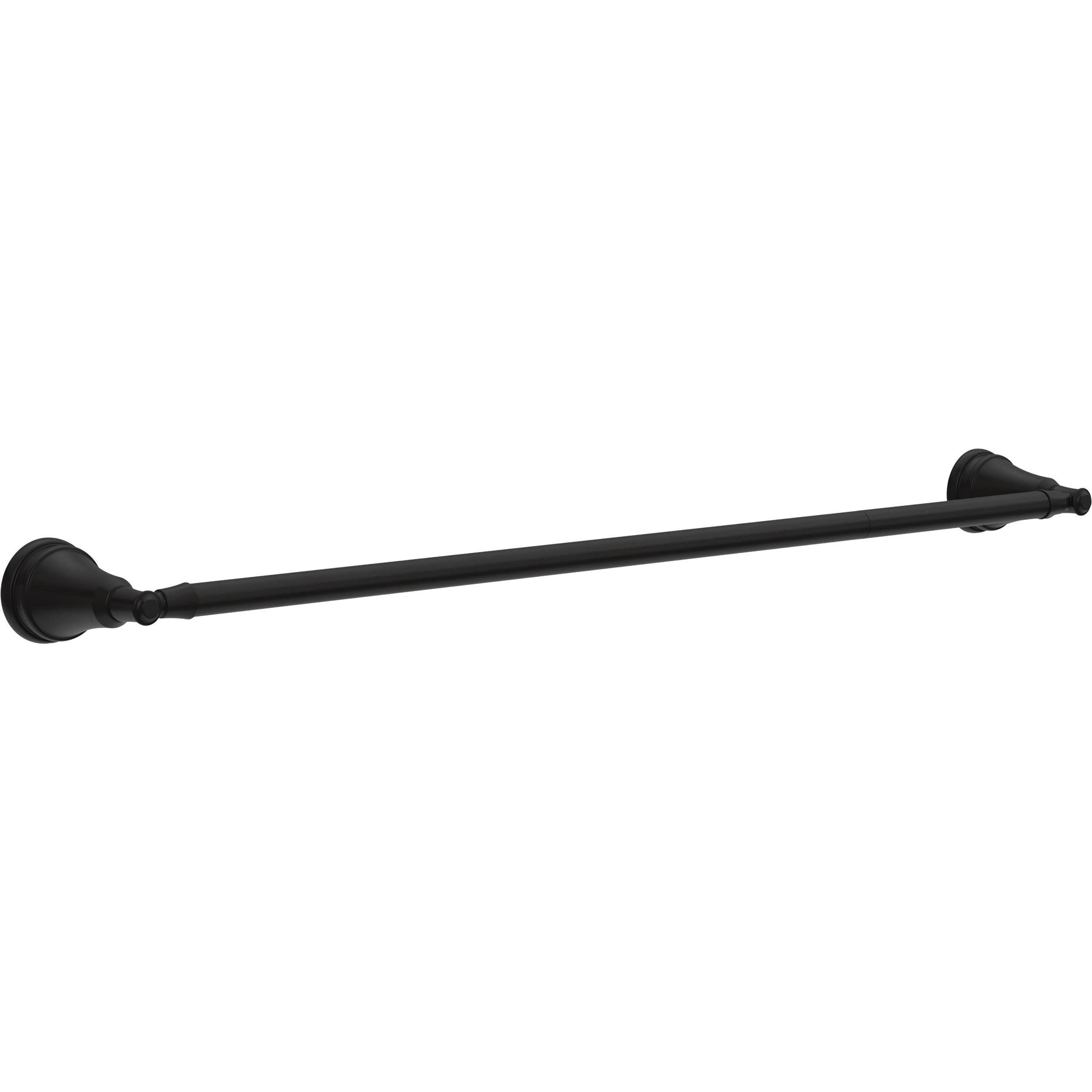 Delta Mylan (1-Pack) 18 w/ 6 Extender Towel Rack for Bathroom Matte Black Extendable 18-24 Towel Bar for Bathroom Wall Towel H