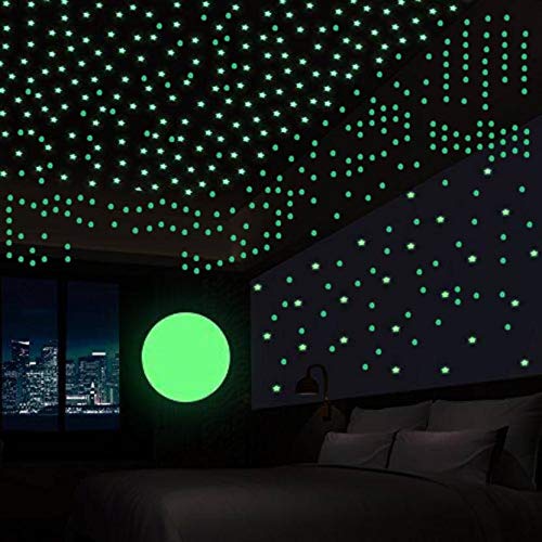 Dreamkraft Vinyl Glow In The Dark Wall Stickers 9.44 X 11.81 X 0.39 Inch, Green,3S1M, Self-Adhesive