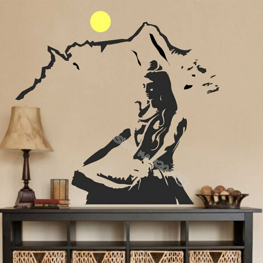 GADGETS WRAP Wall Decal Vinyl Sticker for Home Office Room Decoration Lord Shiva Wall Decal God Hindu Prayer