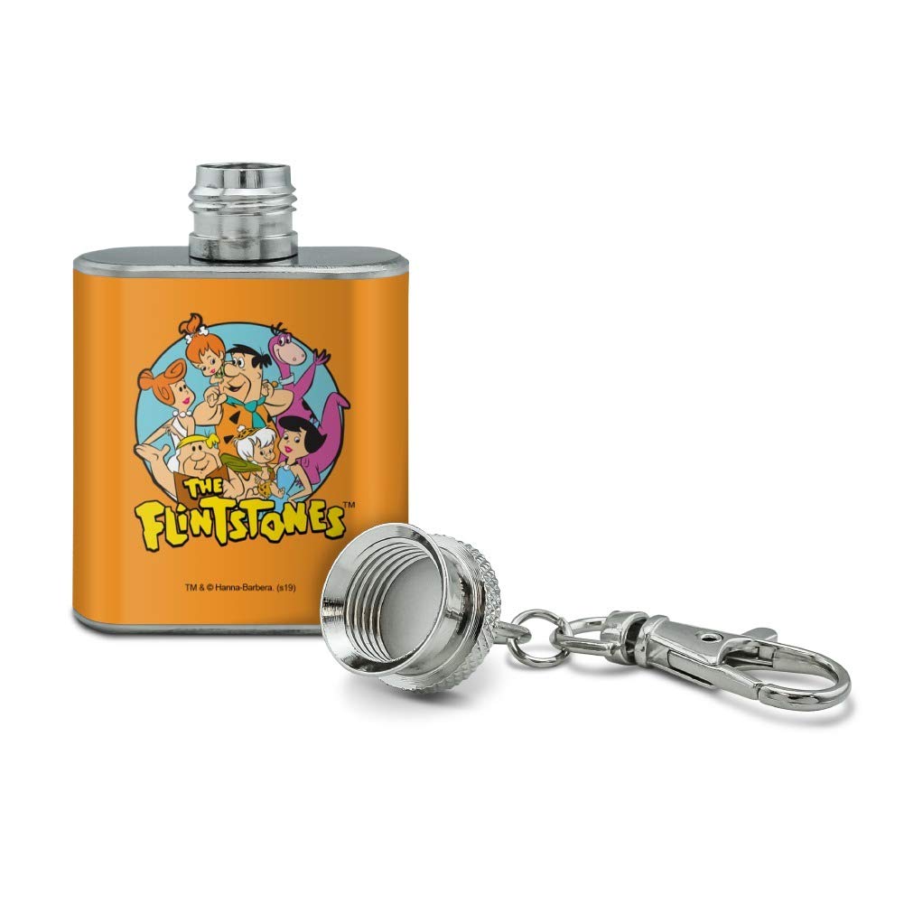 The Flintstones Group Stainless Steel 1Oz Mini Flask Key Chain