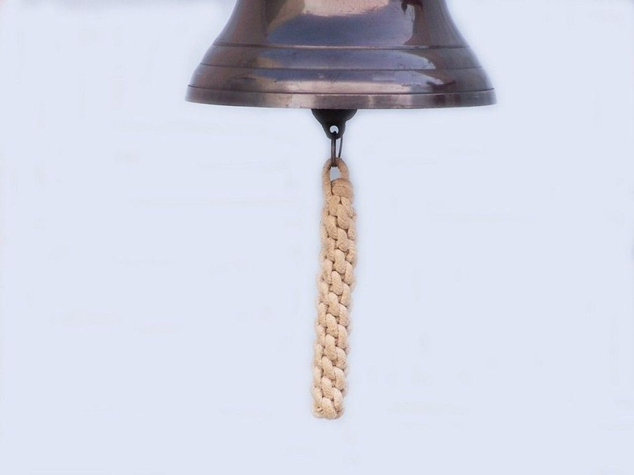 Hampton Nautical BL-2019AN-11 Antiqued Copper Hanging Ships Bell 11 - Nautical Decor - Nautical Home Decoration