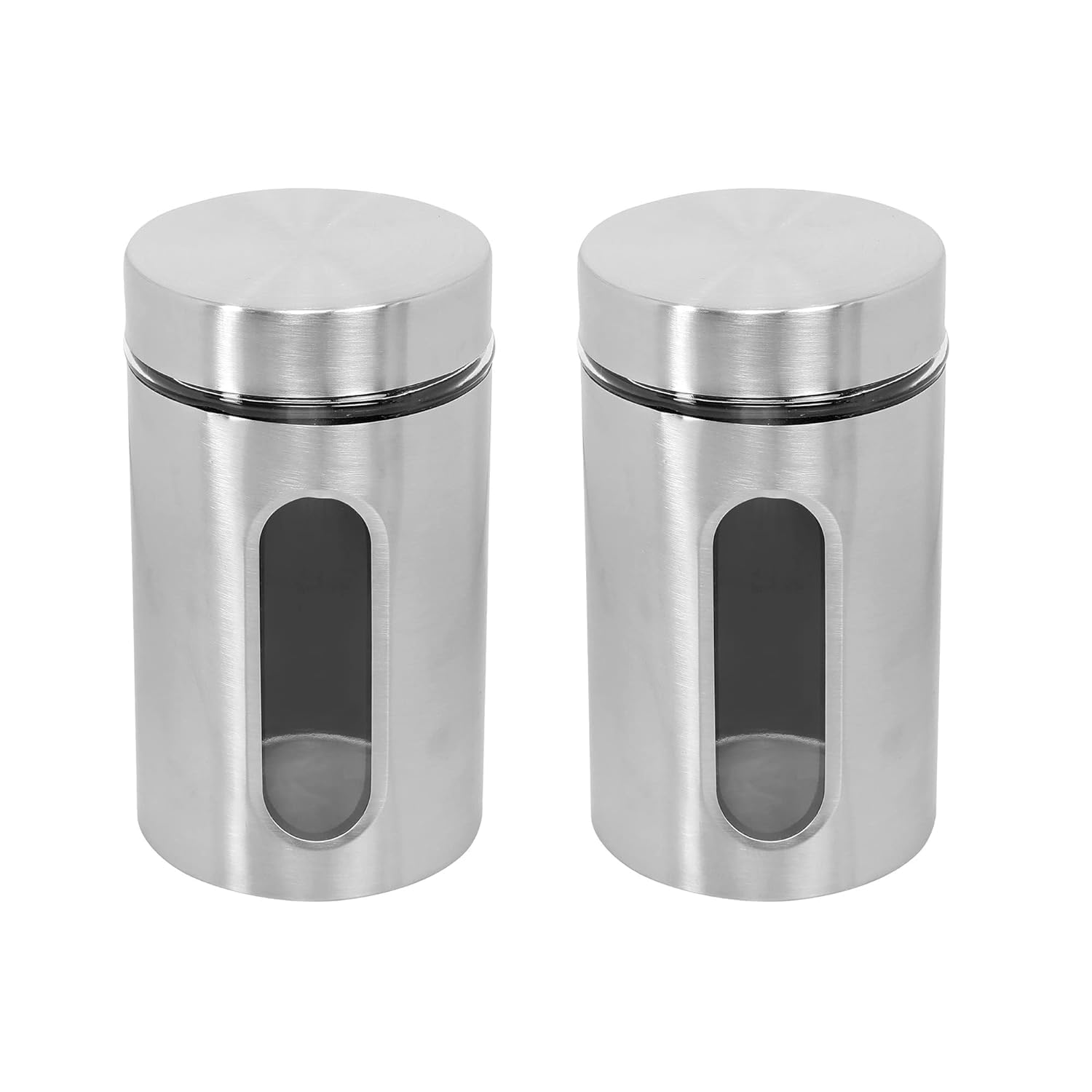 Krtloss Steel Cover Window Clear Glass Jars For Kitchen Storage Food Spices Canister With Airtight Lid Container Organizer, Tea 