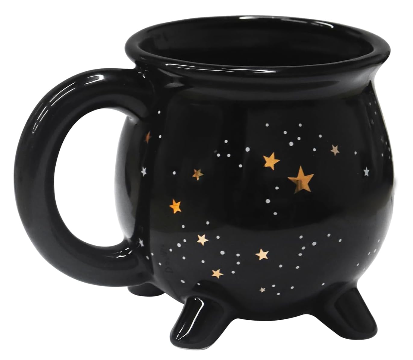 RAISLY Astral Cauldron Coffee Mug 300ml/10oz Black Ceramic Witch Mugs, Adorable Sorceresss Potion Themed Cups, AllSeason Drinkw