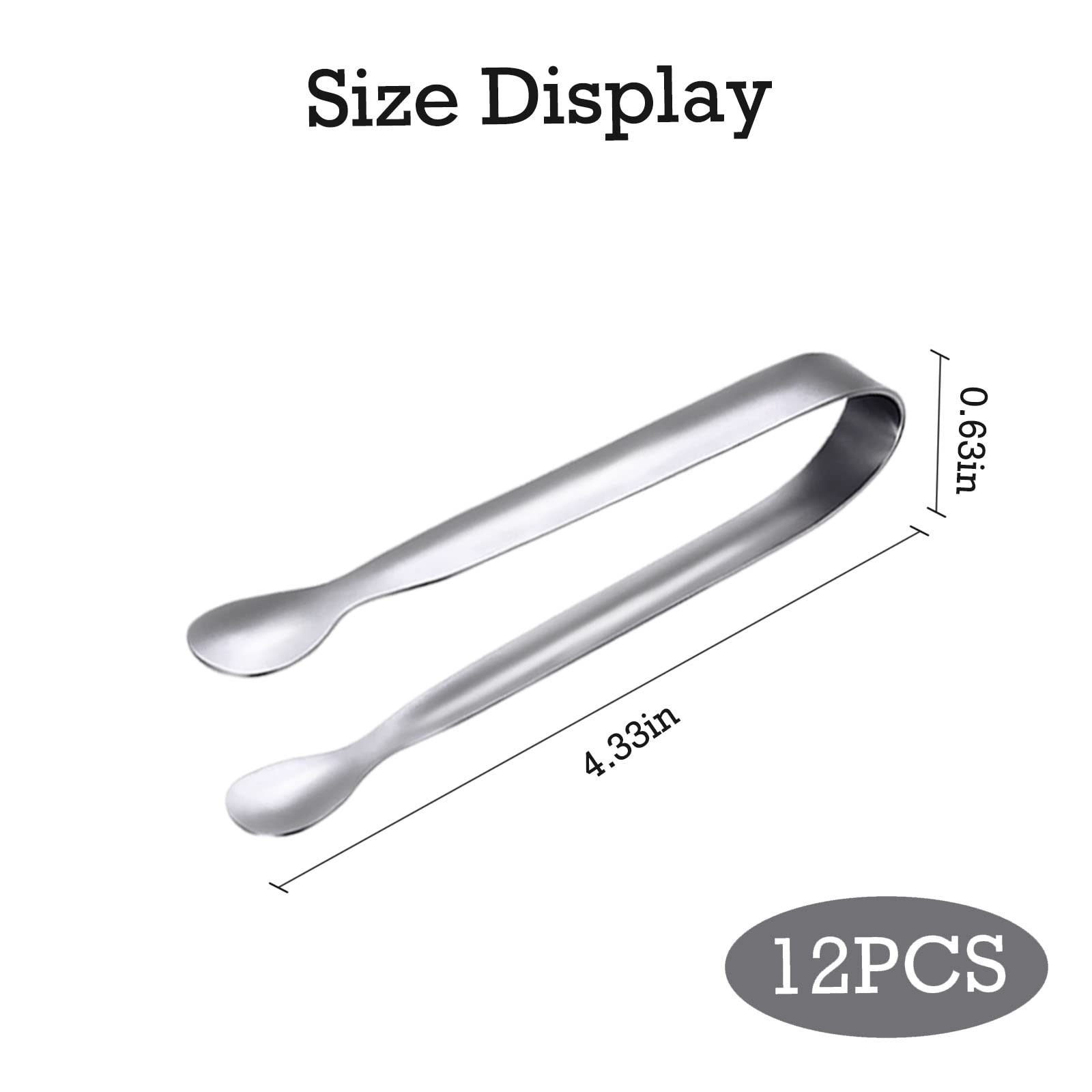 Jcren 12 Pack Serving Tongs, Small Serving Utensils For Catering, Food-Grade 304 Stainless Steel Serving Tongs Appetizer Tongs S
