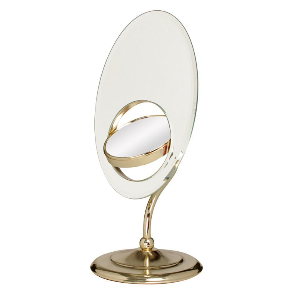 Zadro Satin Nickel Oval Tri Optics Vanity Mirror, 8X/3X/1X Magnification