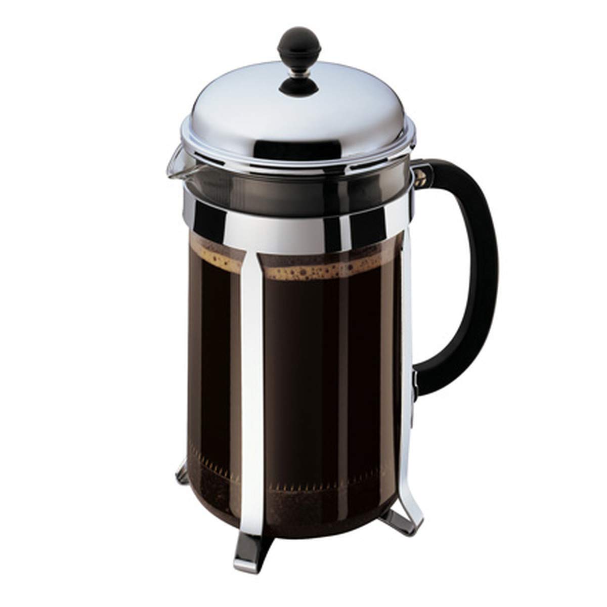 Bodum 51oz Chambord French Press Coffee Maker, High-Heat Borosilicate Glass, Polished Stainless Steel - Made in Portugal