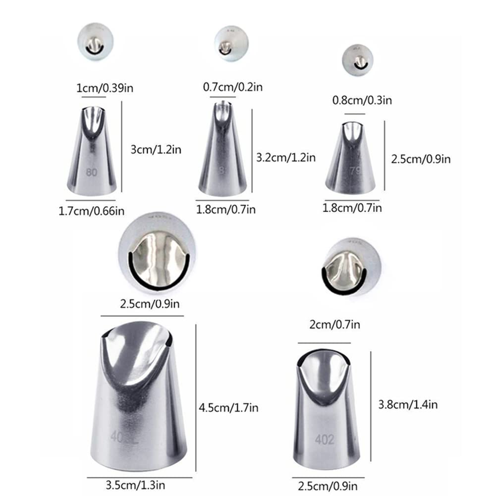 Flower Piping Tips Rose Petal Pastry Tips Chrysanthemum Tips Flower Icing Piping Cream Nozzle For Cake Cupcake Decorating