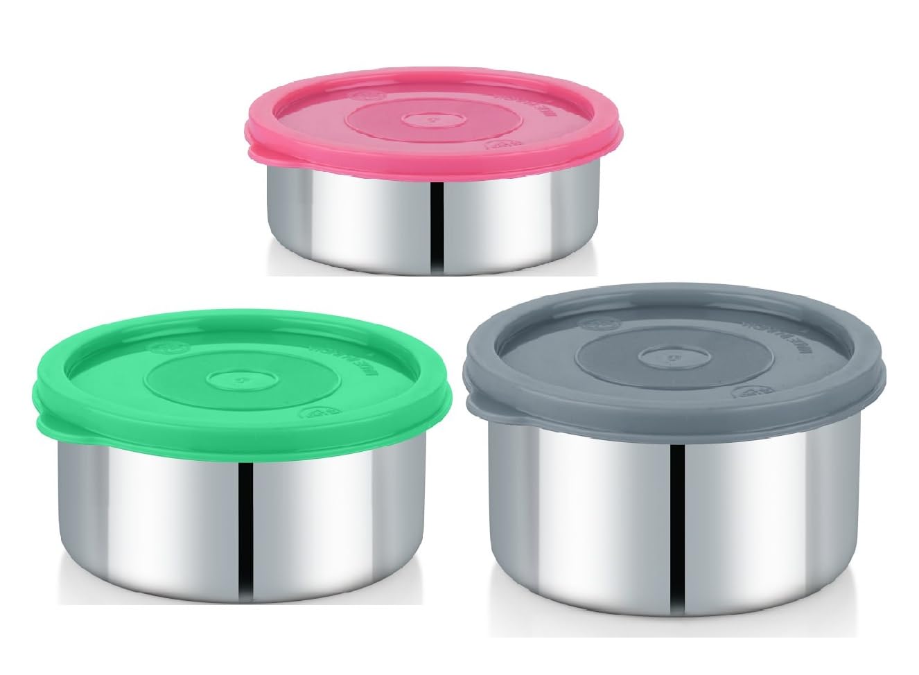 Foliam Leak Proof Click And Seal Lock Stainless Steel Storage/Air Tight Tiffin Container/Lunch Container With Lid (Ld-250+350+45