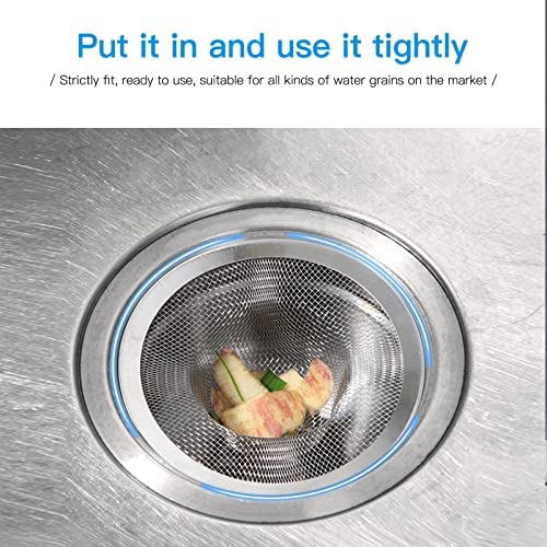 Maxware 4Pcs Heavy Duty Stainless Steel Sink Strainer,Sink Basket Set, Fits Most Kitchen Sinks 4.5'', Bathroom Sinks 2.75'',Show