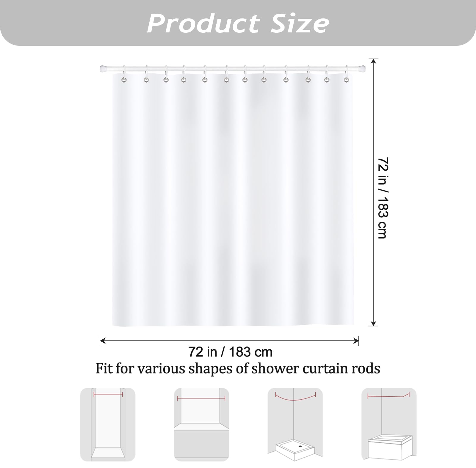 Bonhause Whale Fish Shower Curtain for Kids Sea Animal Decorative Bath Curtain 72 x 72 Inch Polyester Fabric Waterproof Bathroom Curtain with 12 Hooks