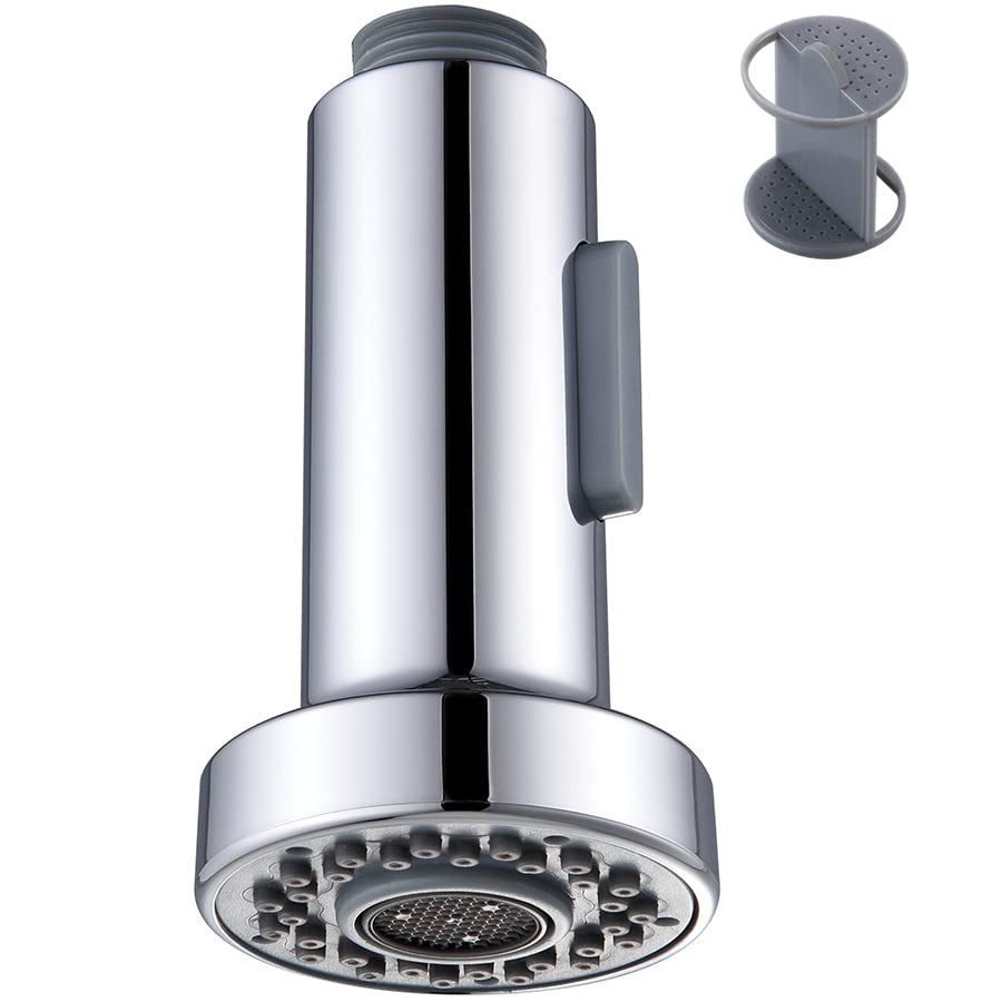 Faucet Head Replacement Chrome, Angle Simple Kitchen Sink Faucet Sprayer, Pull Down Hose Spray Head, Stream And Spray Mode, Male