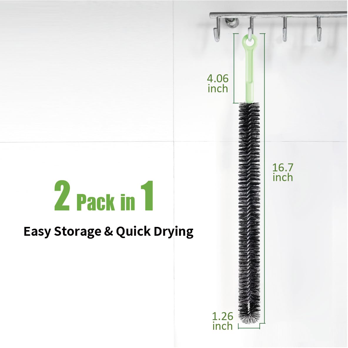 2Pcs Upgraded Drain Clean Brush Set, Extended Dryer Lint Removal Brush, Hard Bristle For Bathroom/Toilet/Sewer, Get Rid Hair And