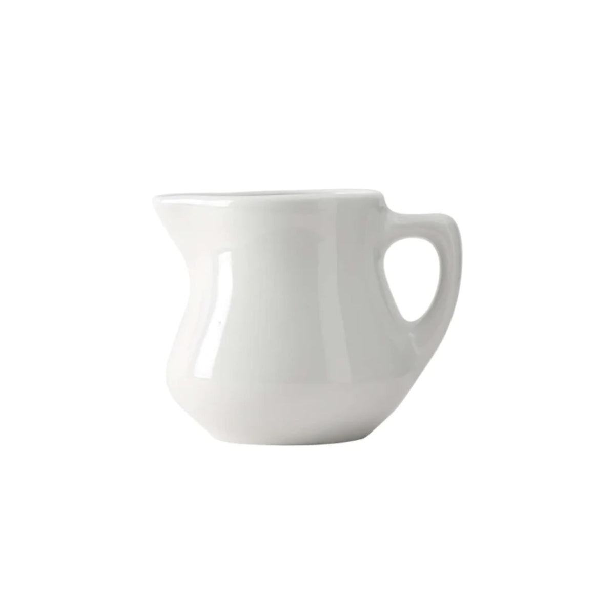 Tuxton China Bpr-035 Creamer, 3-1/2 Oz., 3-1/2'' X 2-3/4''H, With Handle, Microwave & Dishwasher Safe, Oven Proof, Fully Vitrifi
