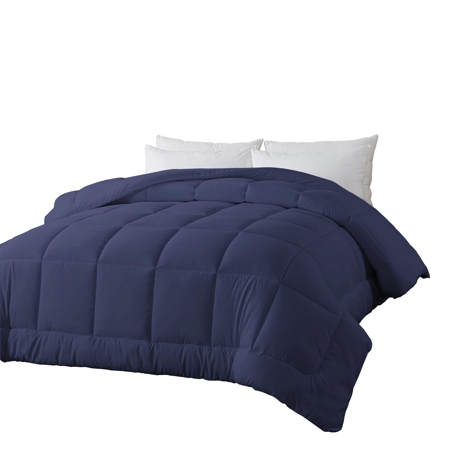 Bedtreat Down Alternative Comforter With Corner Tabs - All Season Quilted King Size 240 Gsm Blue Comforter, Machine Washable Mic