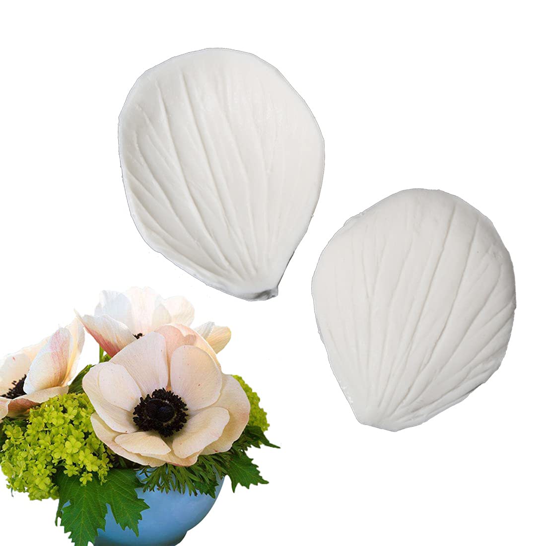 Artificial Anemone Cathayensis Kitag Flowers Shape Silicone Fondant Molds Candy Veining Petal Sugar Making Tool Floral Petal Mol