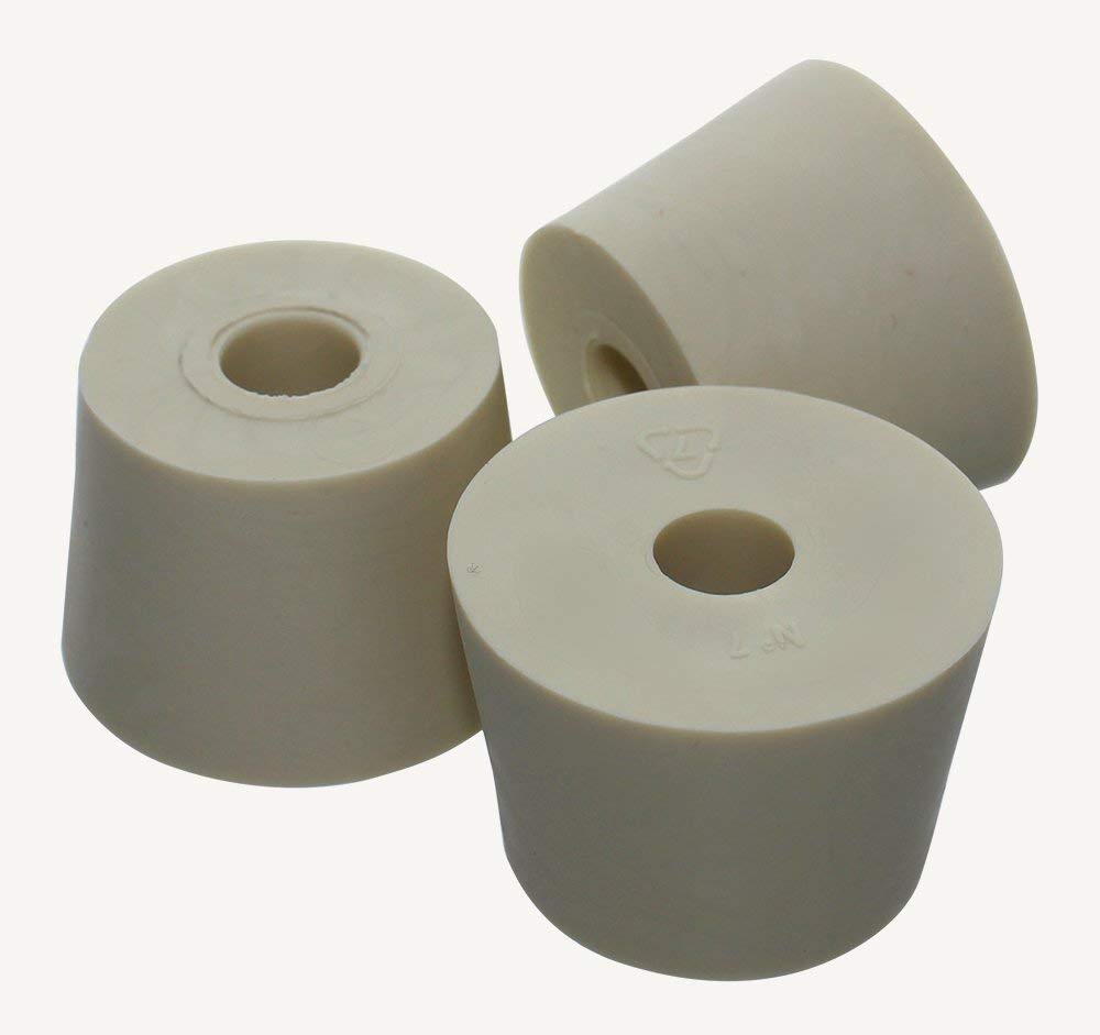 E.C. Kraus Size #7 Rubber Stopper, Tan / Hole For Air Lock