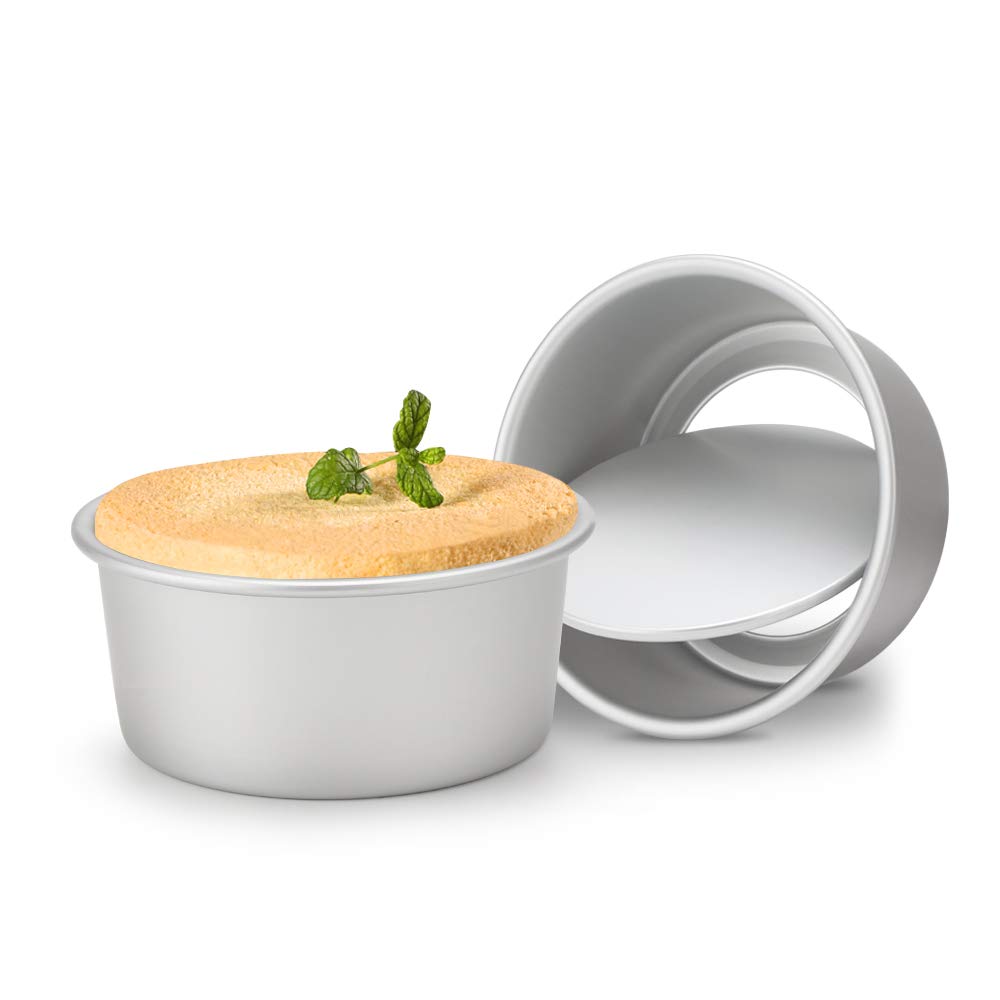 Beasea Cake Pan 6 Inch Round, Removable Bottom Cake Pan Set Of 2, Nonstick Aluminum Alloy Cheesecake Pan Loose-Bottom Pan Cake B