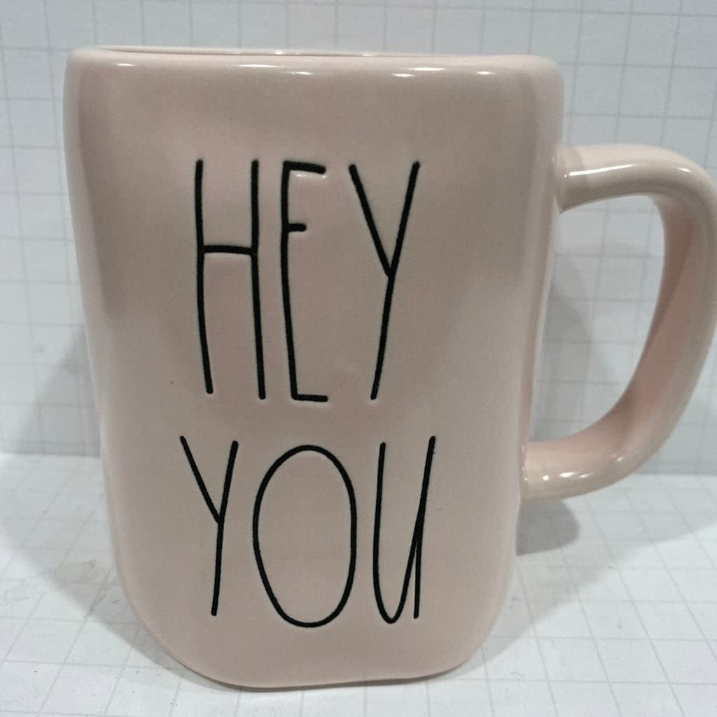 Rae Dunn HEY YOU - PINK - Ceramic - Valentine's Day - Dishwasher and Microwave safe - 16 oz