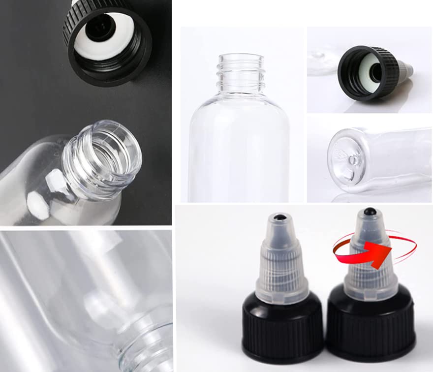 36 Pack Clear Dispensing Bottles, 4Oz Round Plastic Squeeze Bottle With Twist Top Caps,Food Grade Household For Oils, Liquids, I