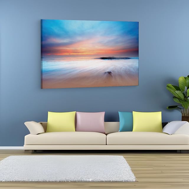 TRUECANVAS Mac Beach Sunrise, Wooden Framed Canvas Paintings for Home Decor | Bedroom, Living Room,Wall Decoration | Wall Art Pa
