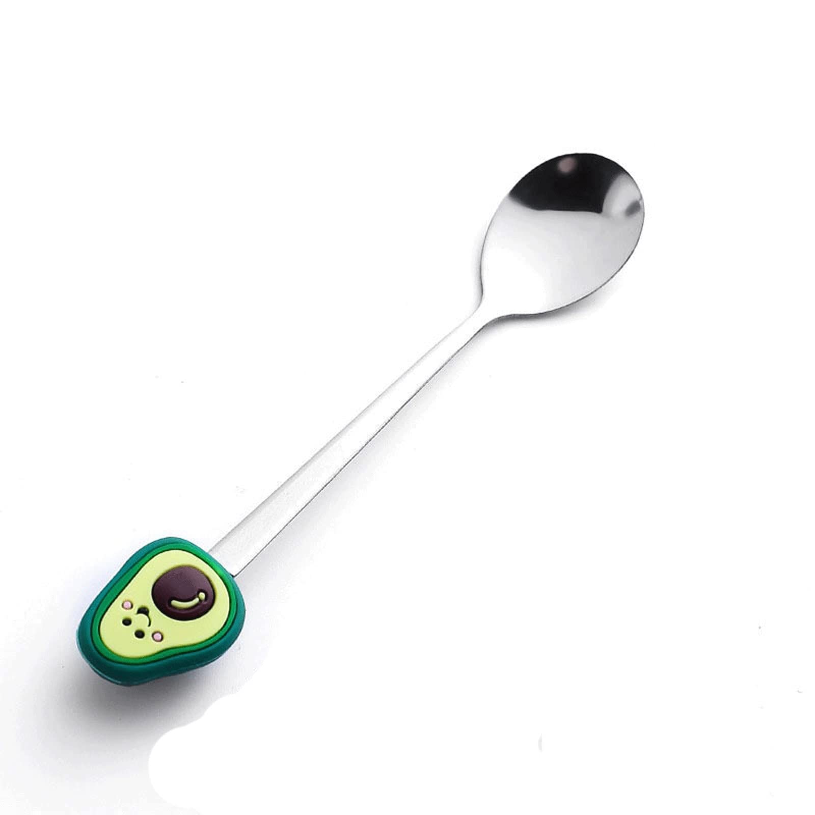 MENGKK Soup Ladles Fruit Design Coffee Spoon Stainless Steel ice Cream Fork Long Handle Tea Stirring