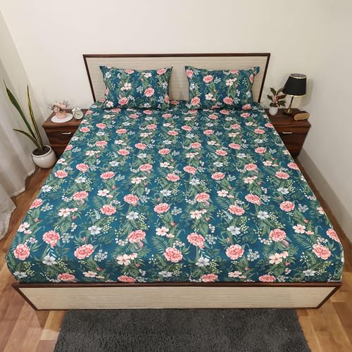 Bhoomi Impex Bedsheet For Double Bed Microfiber Soft Feel Skin Safe Breatheable Flat Bedsheets | Soft Fabric For Summer | Includ