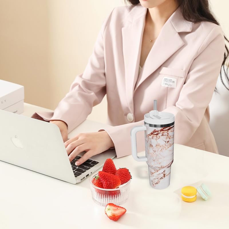 Dapperlin 40Oz Stainless Steel Vacuum Insulated Tumbler With Lid And Straw For Water, Iced Tea Or Coffee, Smoothie And More (Gol