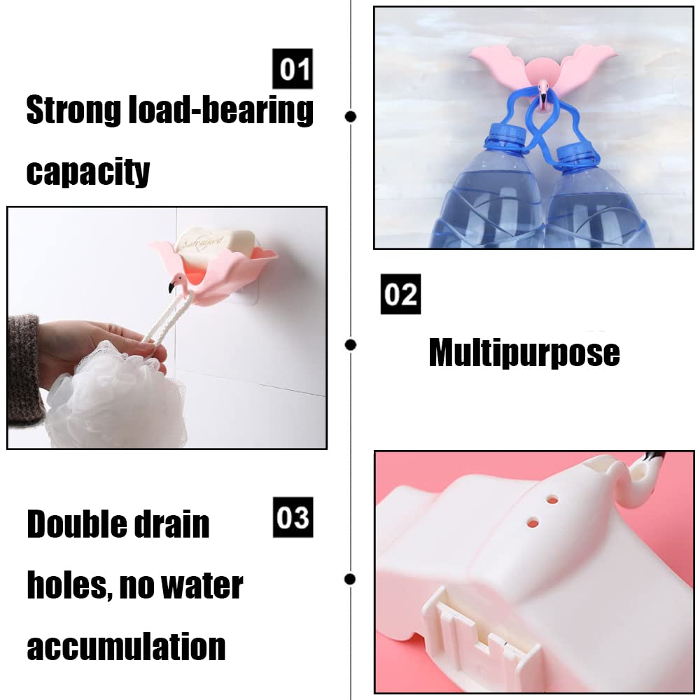 Soap Dish Flamingo Soap Box Wall Mounted Soap Holder For Home Kitchen Bathroom Shower