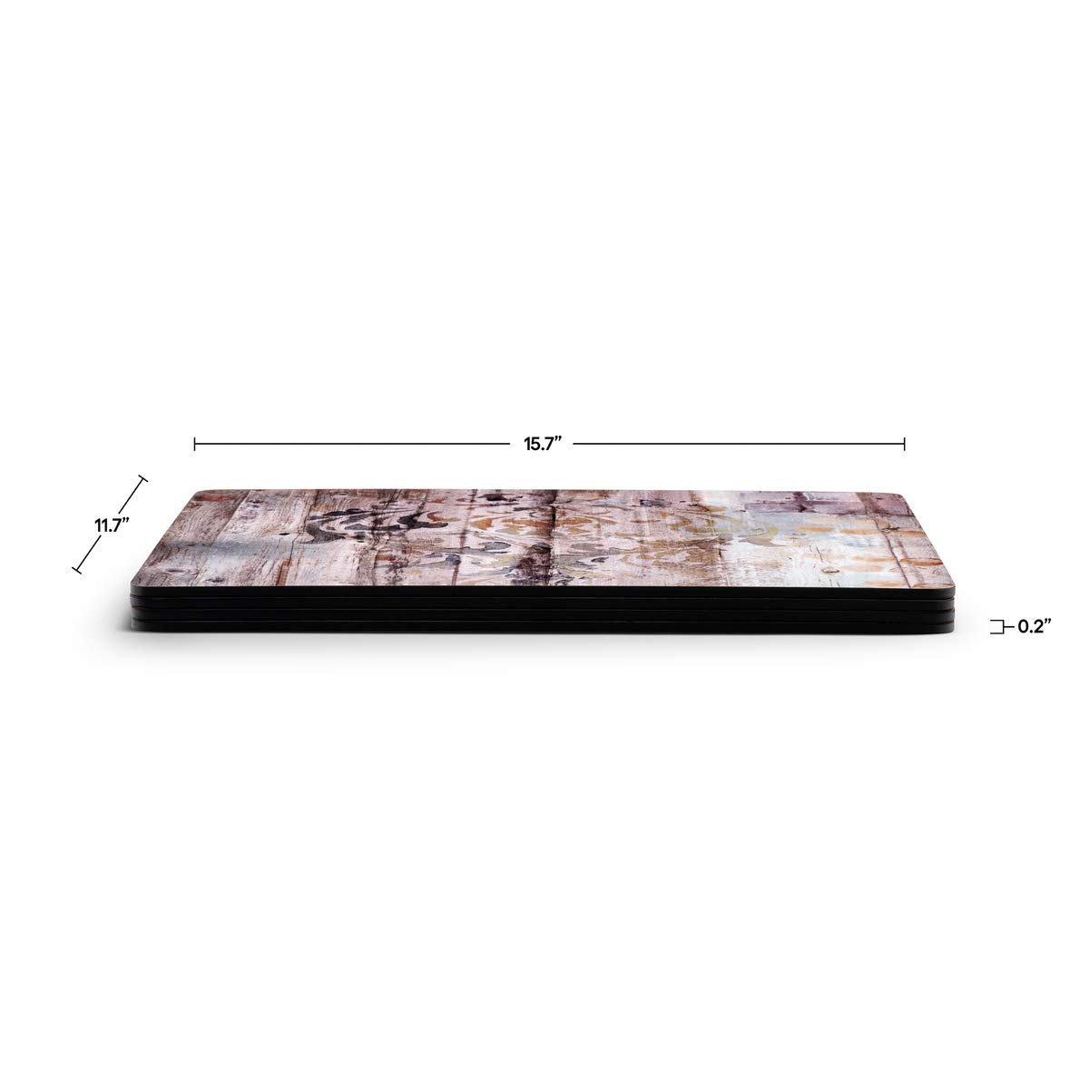 Pimpernel Frozen In Time Collection Placemats | Set Of 4 | Heat Resistant Mats | Cork-Backed Board | Hard Placemat Set For Dinin