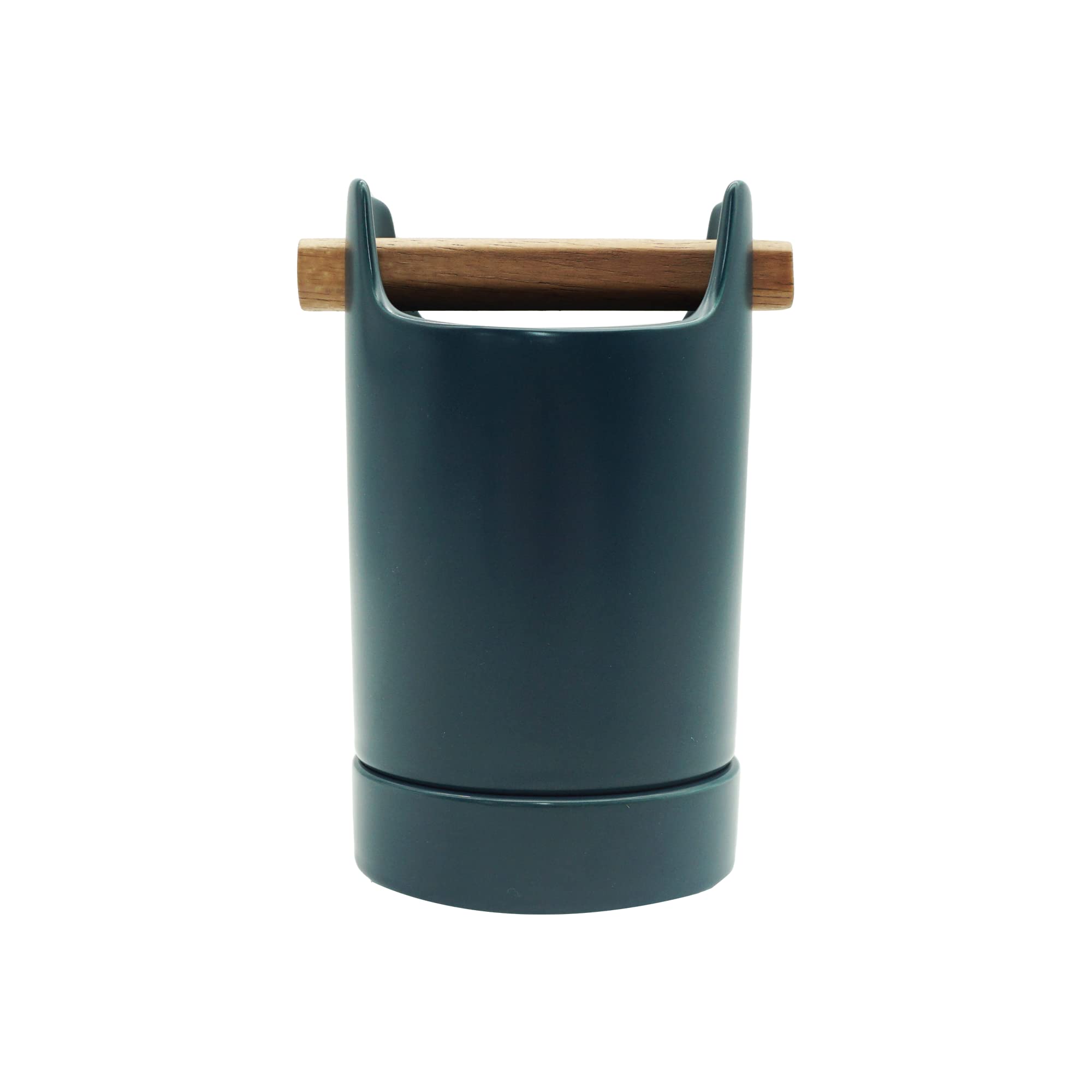 Cusinine Kitchen Utensil Holder For Flatware, Silverware, Cutlery And Cooking Accessories, Wood And Ceramic, Countertop And Tabl