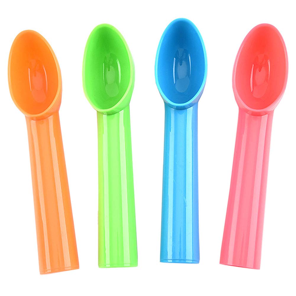 4 Pcs Plastic Ice Cream Scoop Assorted Color Ice Cream Scooper For Fruits, Yogurt, Melon Ball, Sorbet