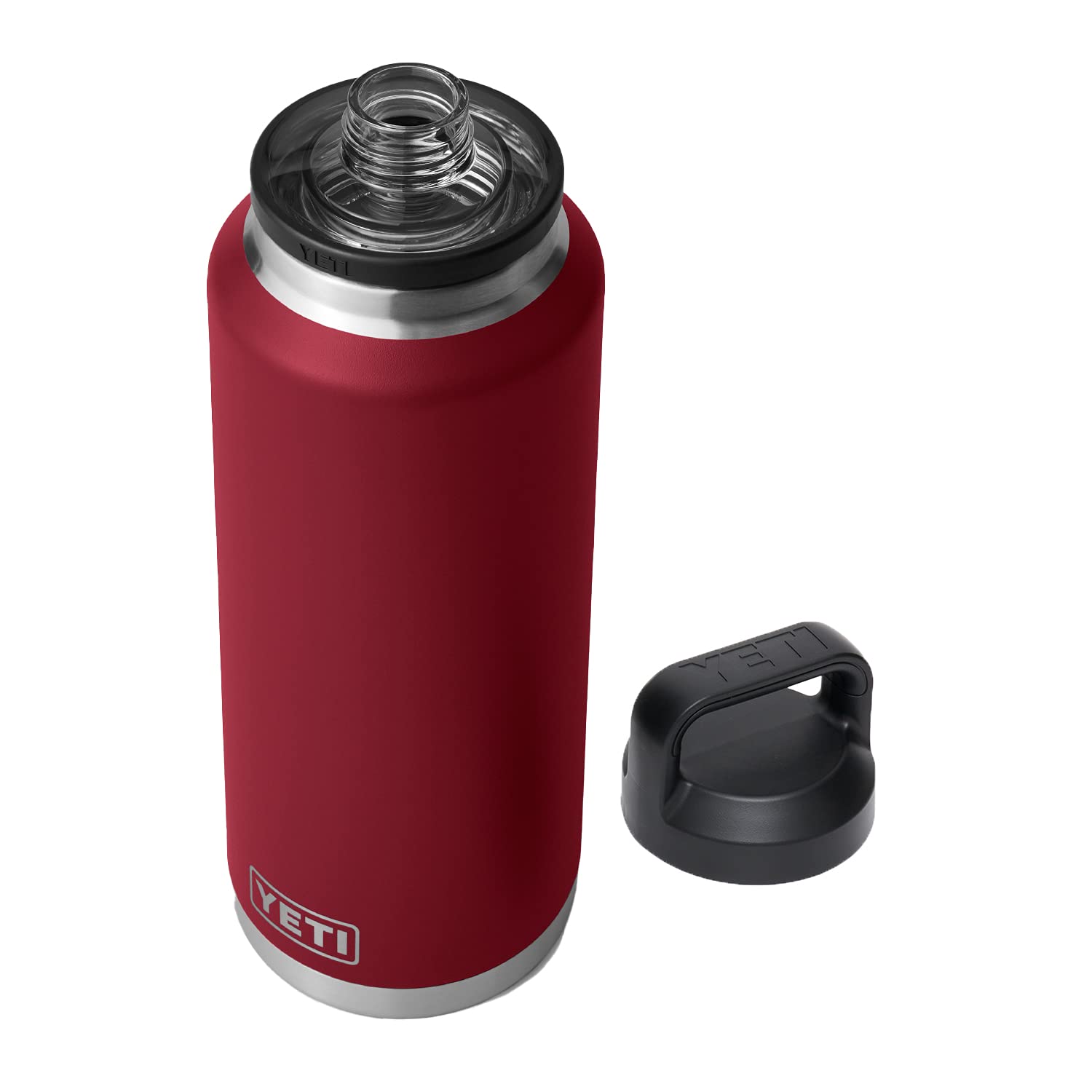 Yeti Rambler 46 Oz Bottle Retired Color, Vacuum Insulated, Stainless Steel With Chug Cap, Harvest Red