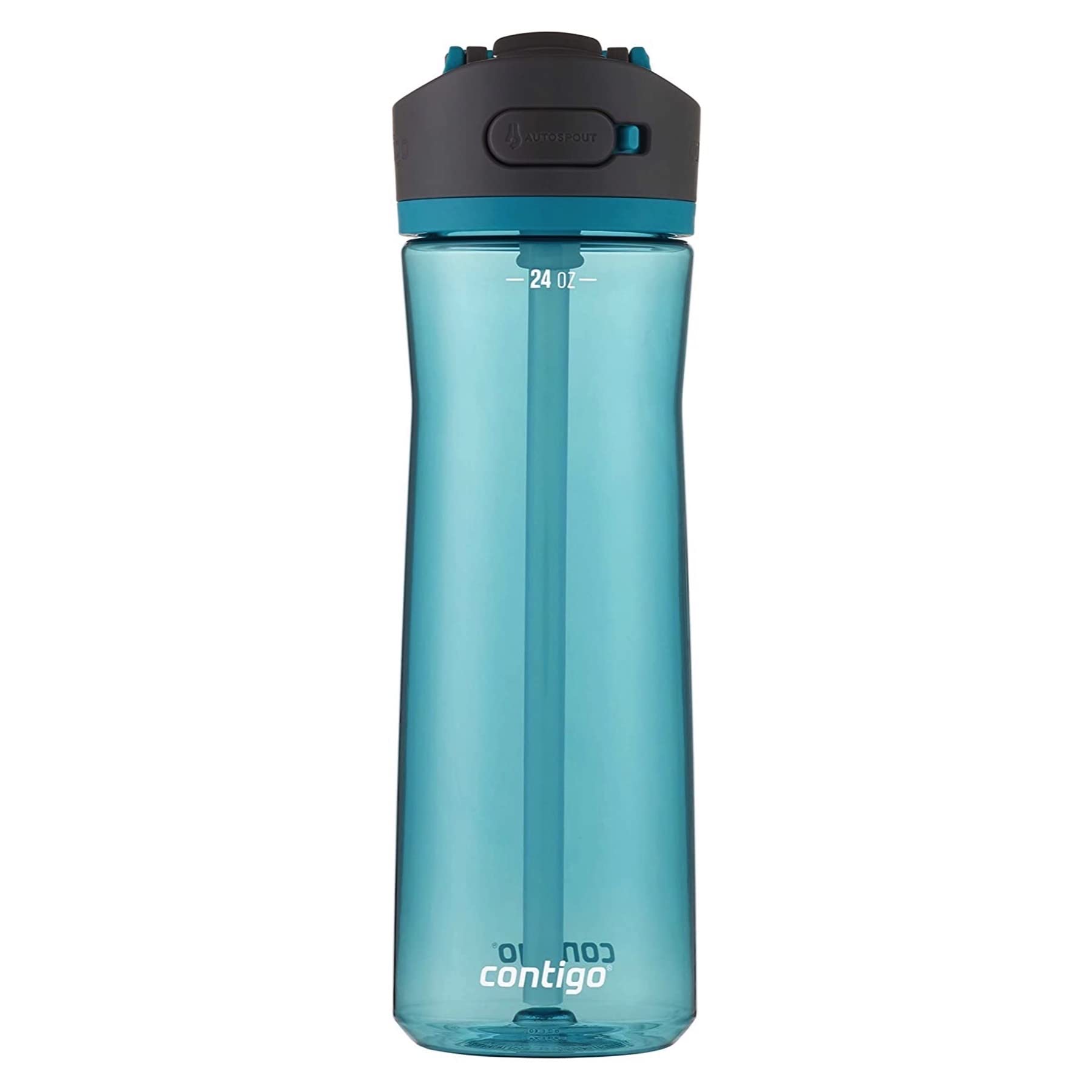 Contigo Ashland 2.0 Leak-Proof, Dishwasher Safe Water Bottle With Lid Lock & Angled Straw, Interchangeable Lid, 24Oz - Juniper
