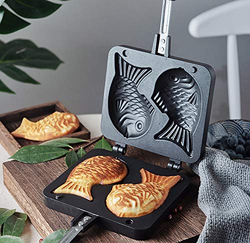 Japanese Taiyaki Fish Shaped Waffle Maker Pan Mold 2 Cast Bakeware With 2 Sides Home Diy Cooking Food Gift For New Home