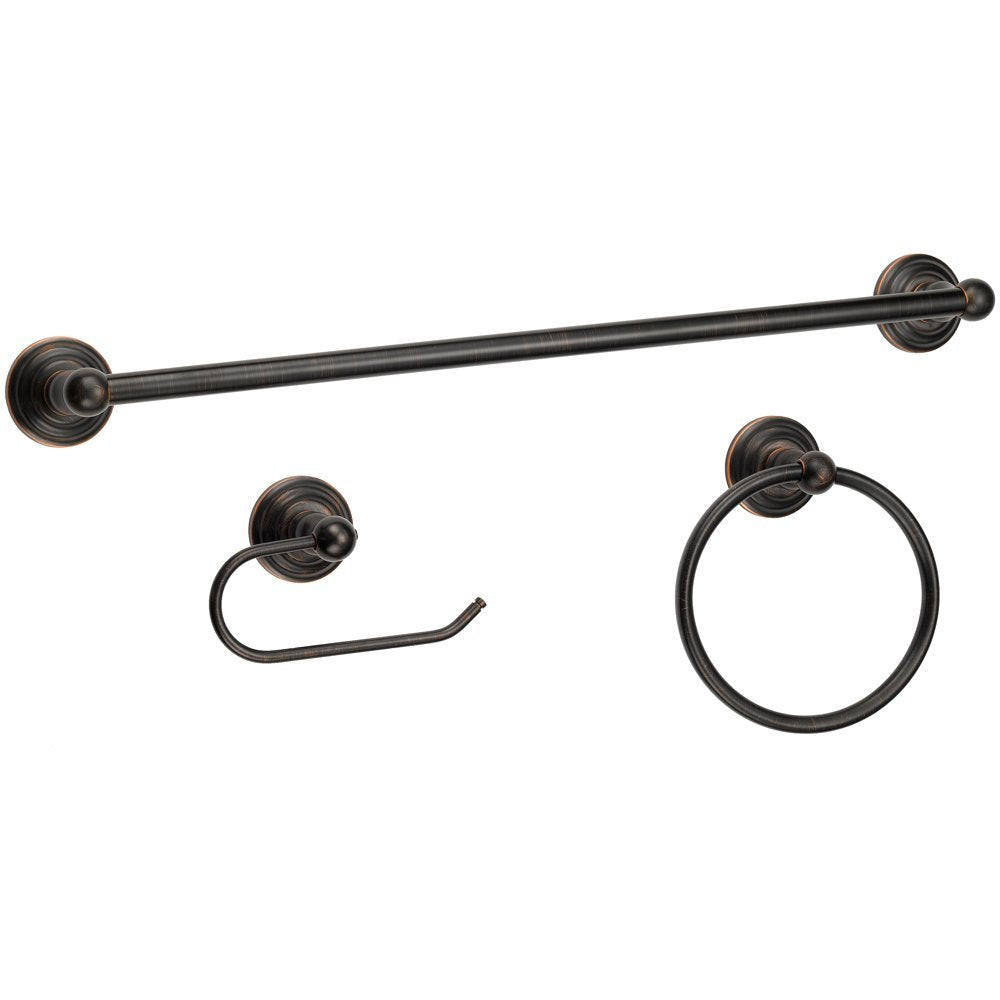 Designers Impressions 800 Series 3 Piece Oil Rubbed Bronze Bathroom Hardware Set