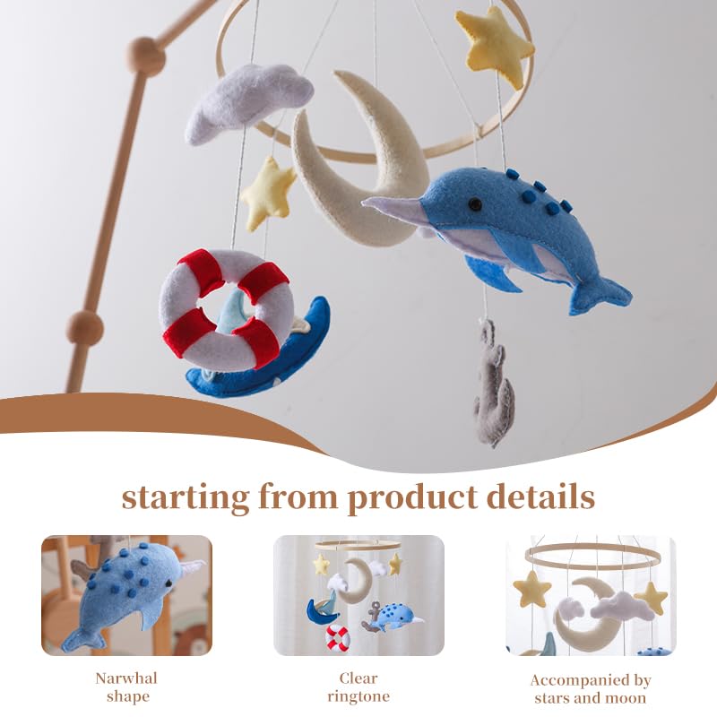 GOODMOM Seaside Nursery Mobile for Boys & Girls - Handmade Staycation Baby Mobile for Crib - Baby Crib Mobile COAST Theme Access