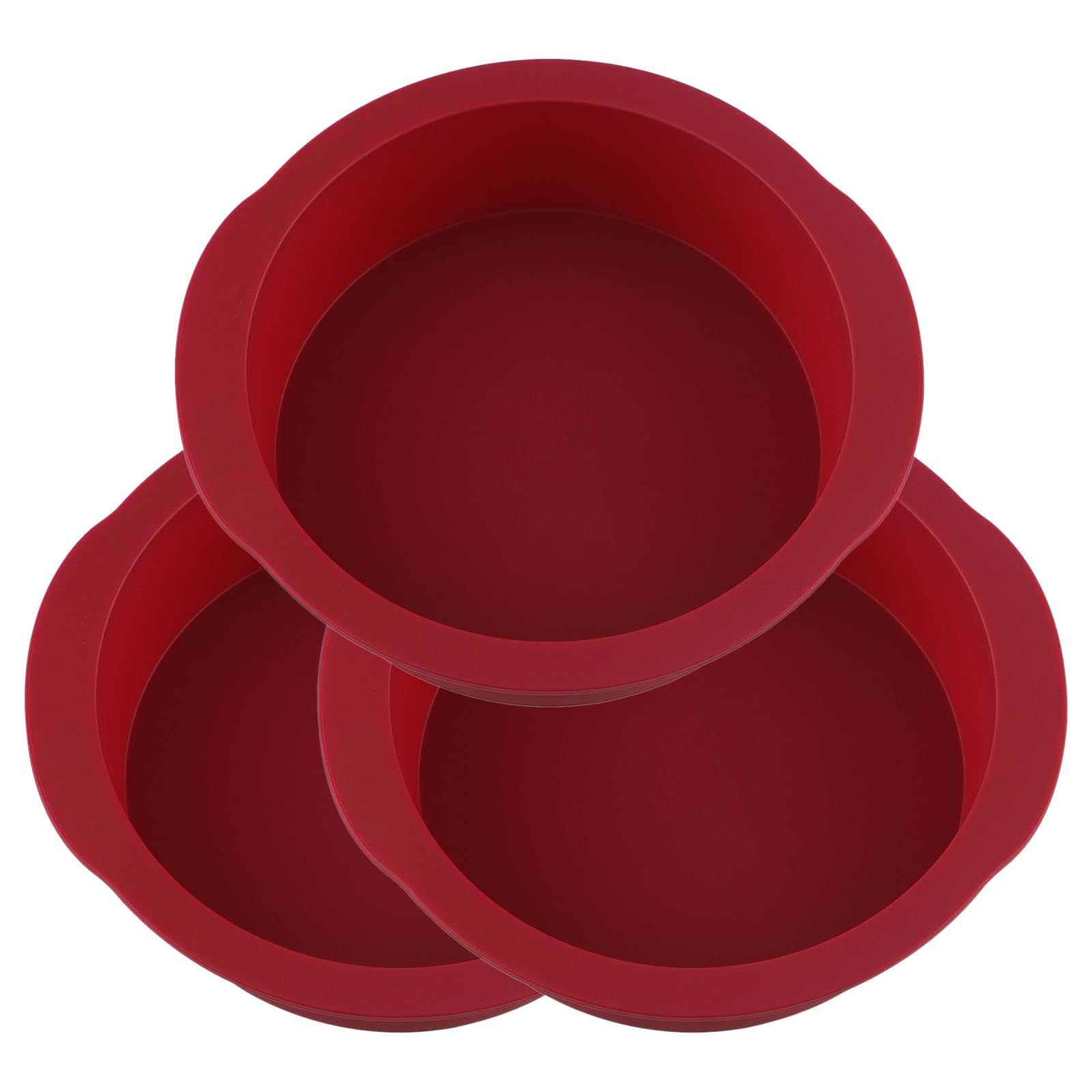 Nalchios 6 Inch Silicone Round Cake Pans Set Of 3, Non-Stick Easy Releasing Mini Cake Pans, Flexible Bpa Free Silicone Baking Mo