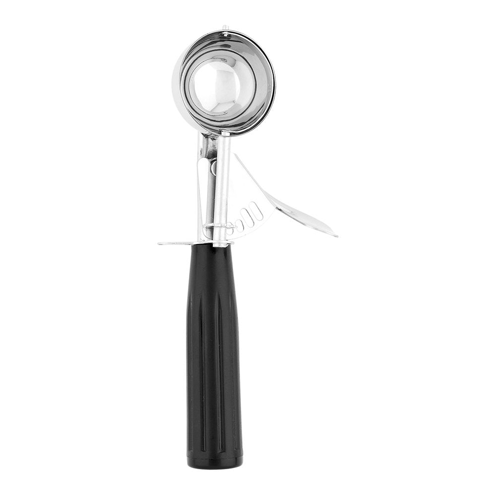 Restaurantware Met Lux 1.25 Ounce Portion Scoop 1 Trigger Release Cookie Scoop - With Black Handle Stainless Steel Disher For Po