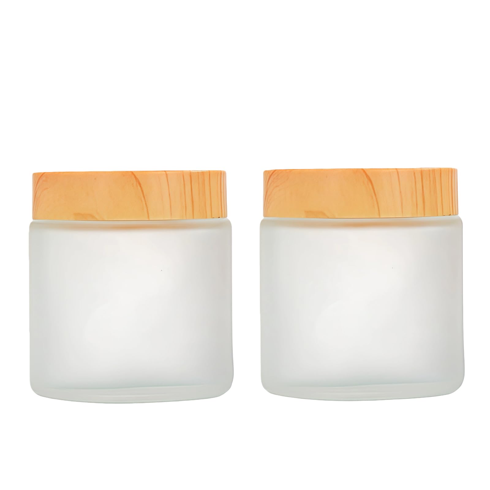 2Pcs 100ML/3.4oz Empty White Frosted Glass Cream Jars with Plastic Lids & Inner Liner,Travel Leakproof Lotion Bottle, DIY Cosmet