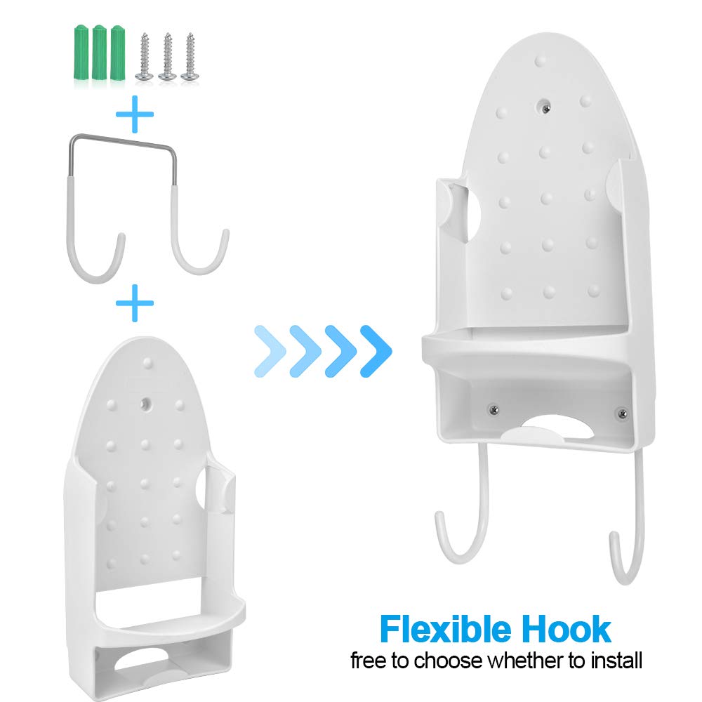 Ironing Board Hanger Wall Mount Iron Hanger Ironing Board Rack Electric Iron Holder Household Bathroom Shelf - For Max 5 Inch Wi