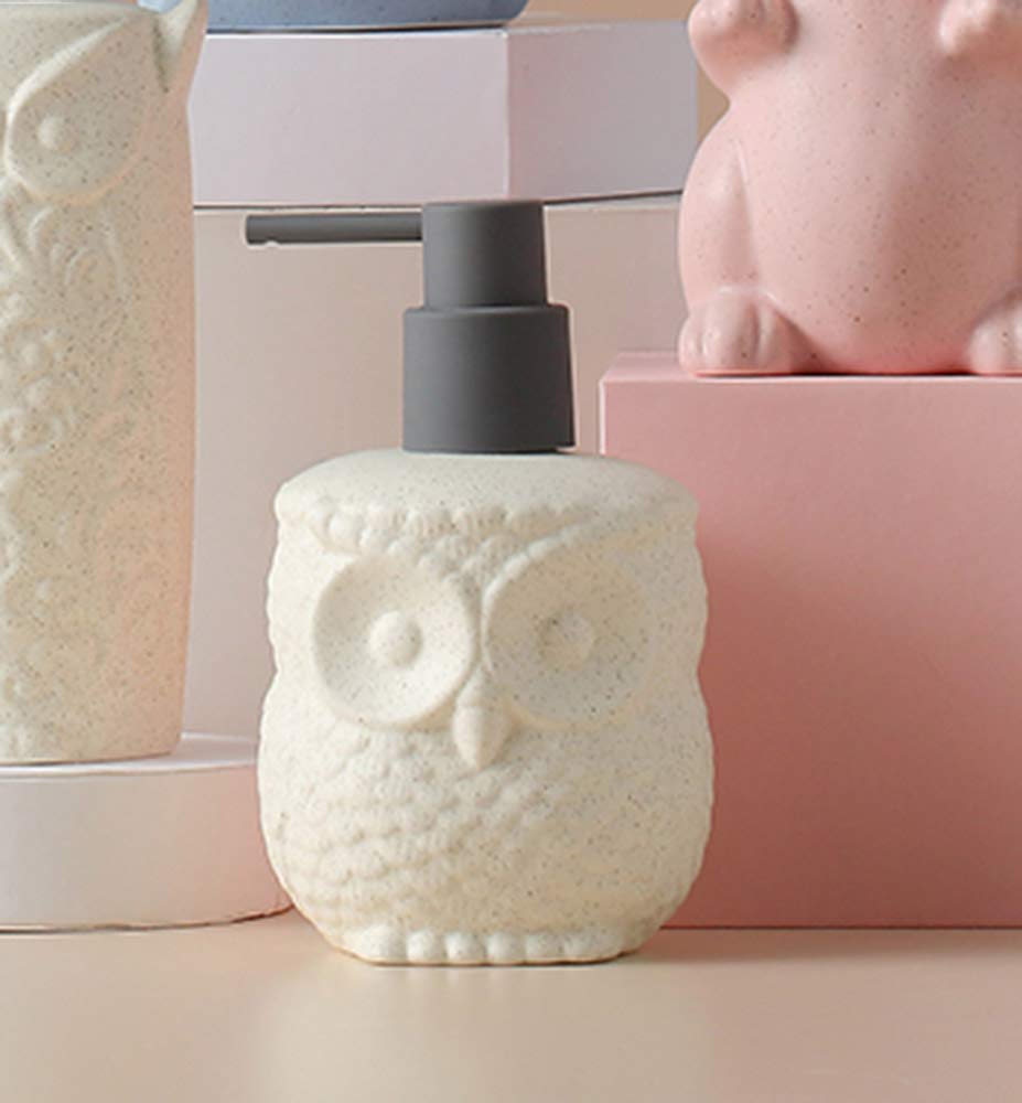 Mathew O Ceramics Owl Shape Soap Dispenser Soap Bottle Lotion Bottle With Pump