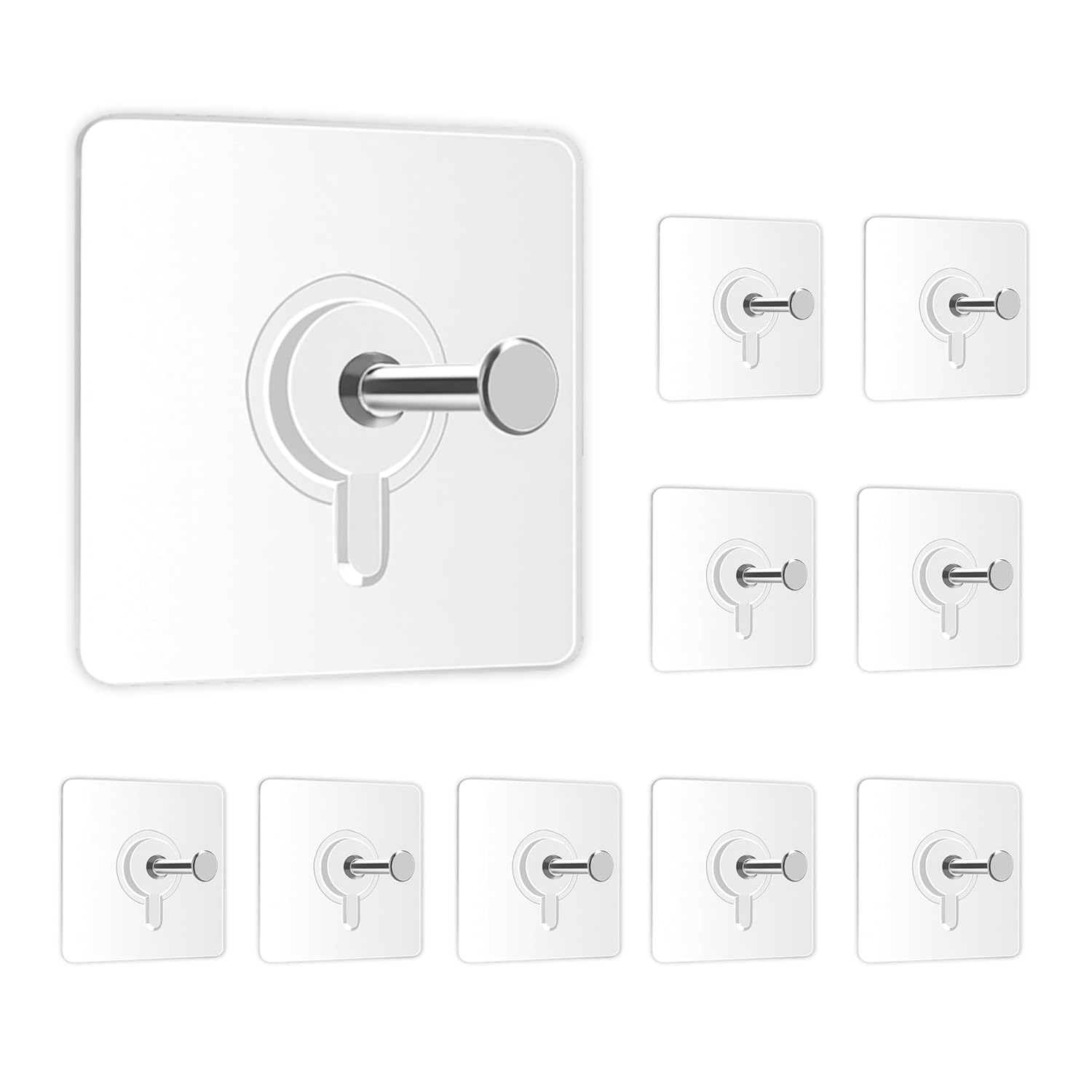 Qvozder Self Adhesive Wall Hooks 5 Pcs For Hanging, Photo Frame Hooks Without Drilling, Heavy Duty Stainless Steel Nail Free Sti