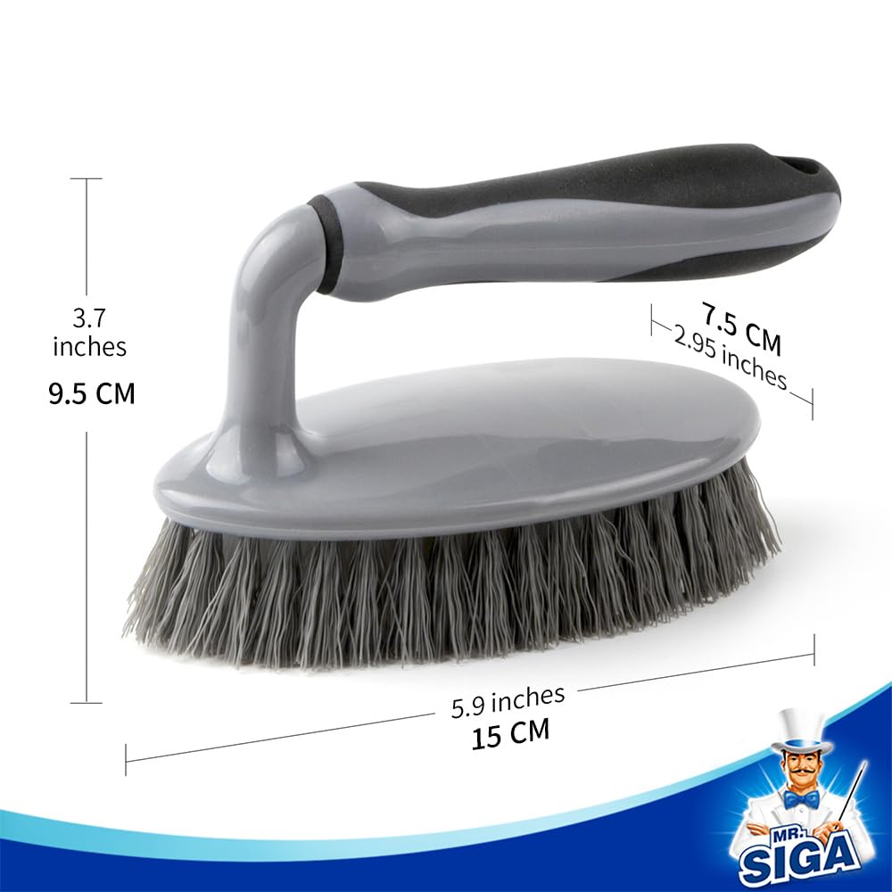 MRSIgA Heavy Duty Scrub Brush with comfortable grip  cleaning Brush for Bathroom  Shower  Sink  Floor  2-Pack