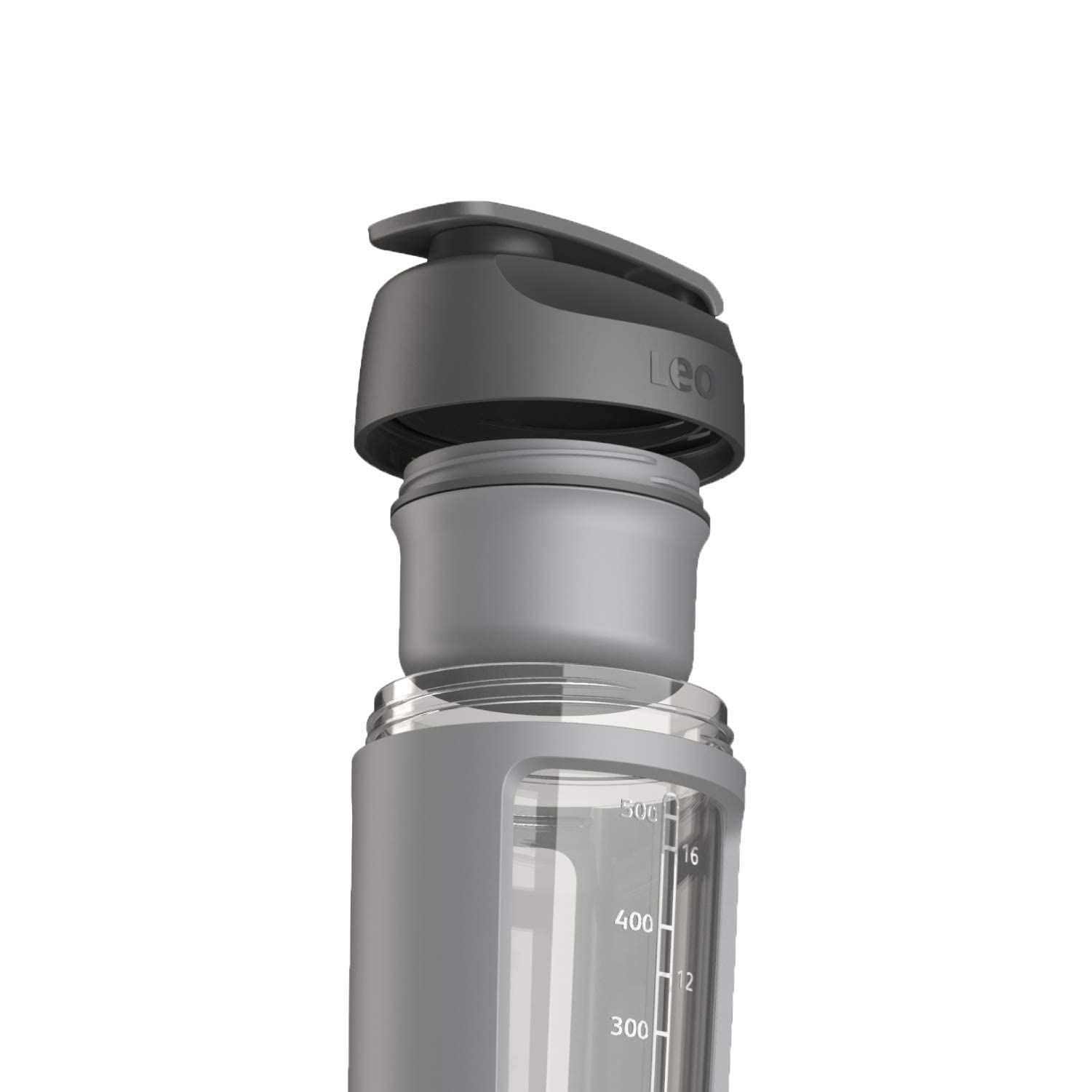 Berghoff Leo Tritan Plastic Shaker Botte, Bpa-Free, Integrated Protein Powder Compartment, Screw-On Lid, Flip Cap, Silicone Mixi