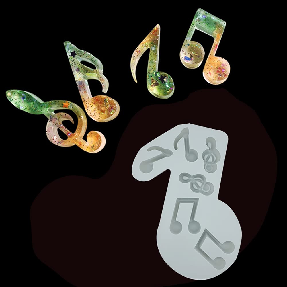 Kuuguu 4 Pcs Music Note Silicone Mold,Music Note Fondant Mold Musical Candy Mold For Cake Decoration Sugarcraft Cake Chocolate A