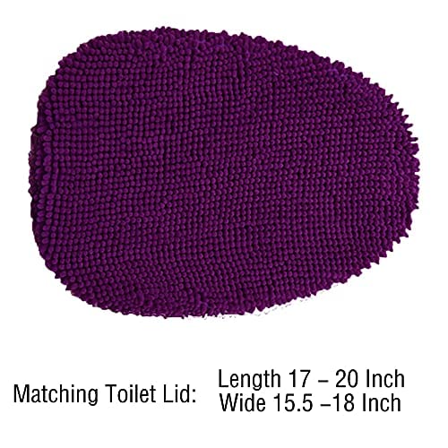 Madeals Chenille Toilet Lid Cover Shag Soft and Absorbent  Comfortable Bathroom Toilet Lid Cover Seat Fits Most Size Toilet Lids for Turquoise