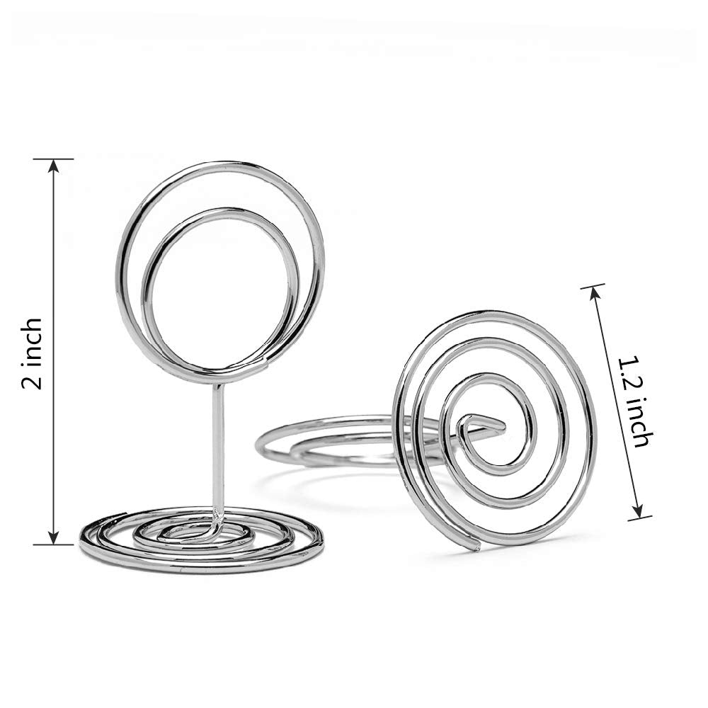 Jofefe 20Pcs Mini Place Card Holders, Cute Table Number Holders, Classy Table Card Holder Table Picture Stands, Elegant Wire Pho
