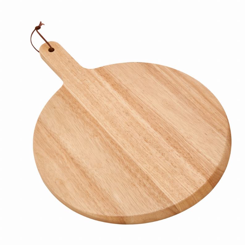 Rubberwood Pizza Board With Handle 13.5''