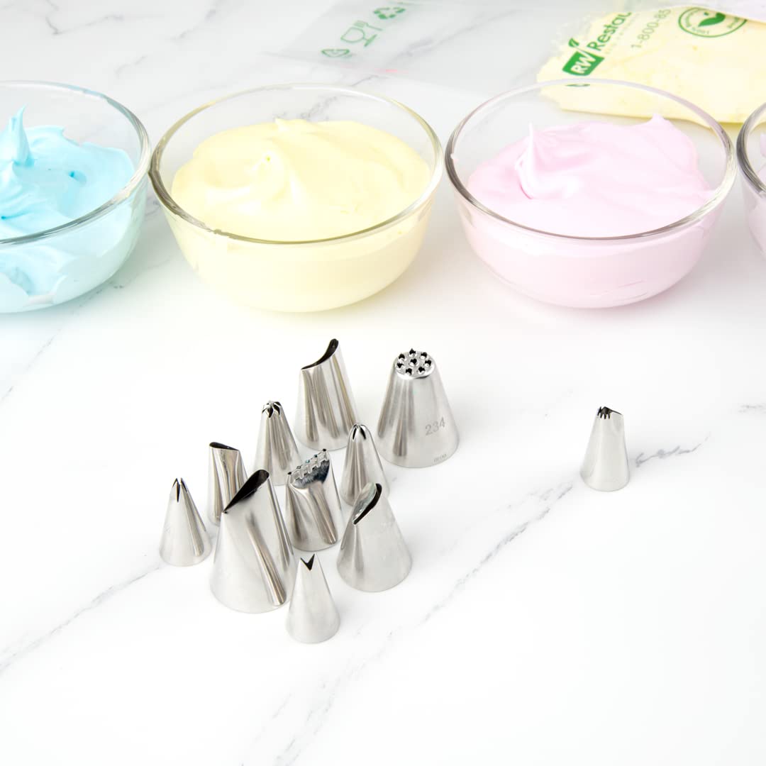 Restaurantware Pastry Tek Piping Tip 1 Reusable Ruffle Icing Tip - #86 Dent-Resistant Stainless Steel Pastry Tip Dishwasher-Safe