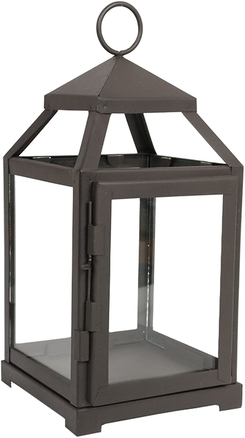 Hosley 12 Inch High Clear Glass and Iron Classic Style Lantern Ideal Gift for Festivities Parties Weddings Aromatherapy and Spa 